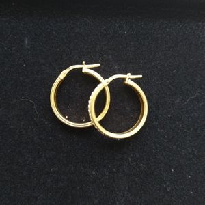 Diamond Silver and Gold Hoop Earrings